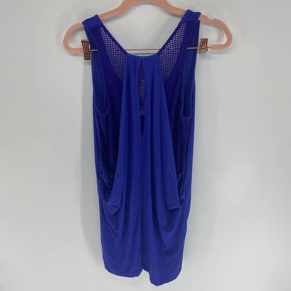 LA Made Purple Mesh back overlap Mini casual dress NWT womens small - Picture 6 of 6